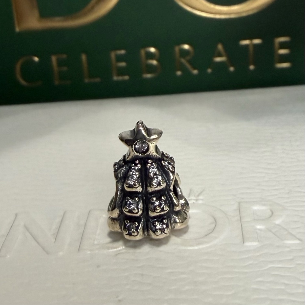 Pandora Silver Christmas Tree With CZ Accents Charm